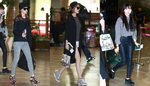 <em>少女时代After School</em>比拼机场时装 手机时尚网