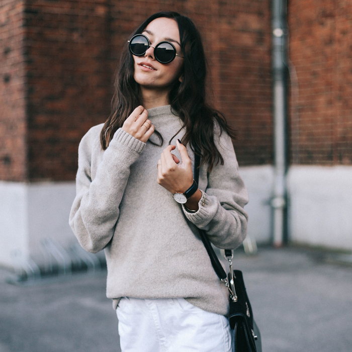 男友式毛衣演绎显瘦秘诀