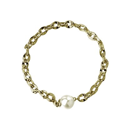 RSNY美国时尚饰品品牌-最新流行款珍珠镀金波纹链条细手链