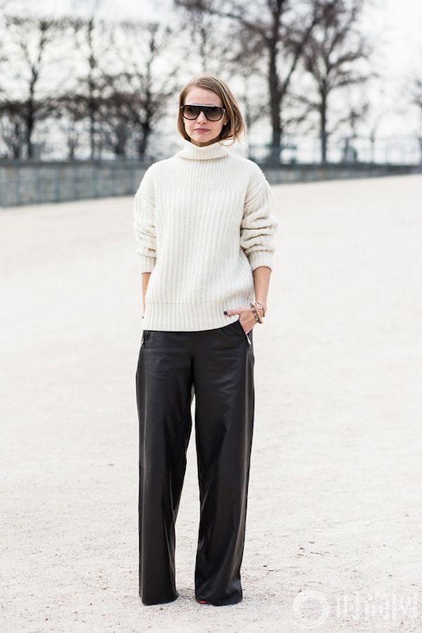 LEFASHIONBLOGSTREETSTYLEHOLLIROGERSTEXTUREDKNITLUXELEATHERVIAALOVEISBLIND
